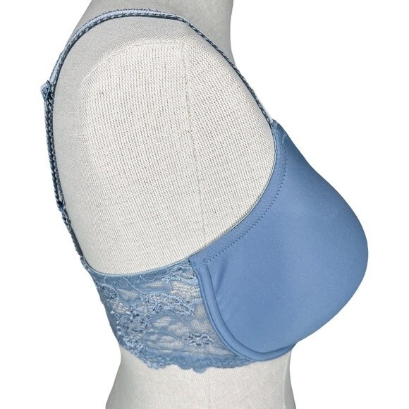 Wacoal French Garden Contour Bra sz 36DD * T-Shirt Bra Lace Band Slate Blue - Picture 5 of 7
